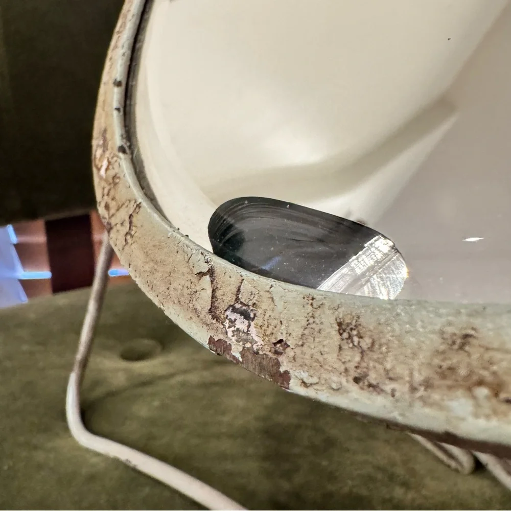 Anthropologie Vintage-Style Oval Mirror in Cream and Green